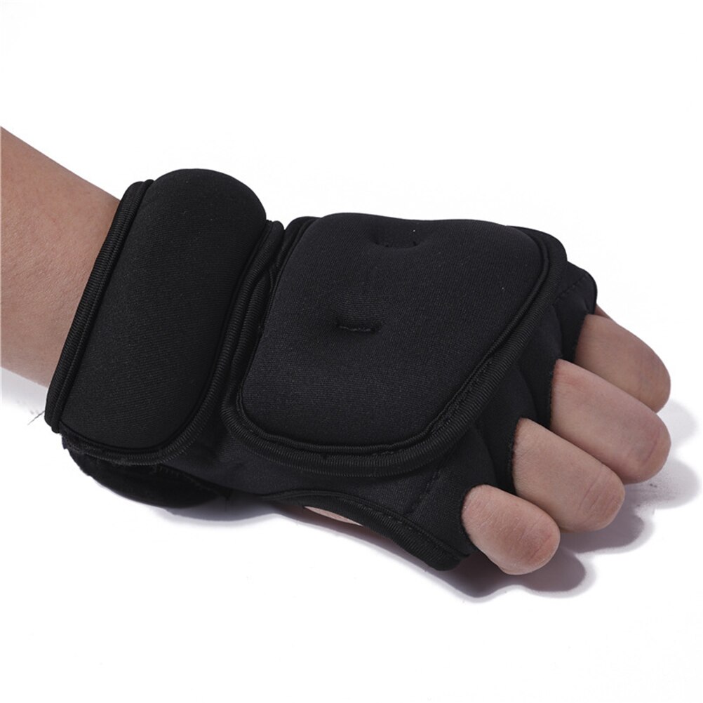 1KG Sports Fit Weighted Gloves Wrist Weight Resistance Fitness Training Glove Fingerless Gym Gloves Fitness Equitment