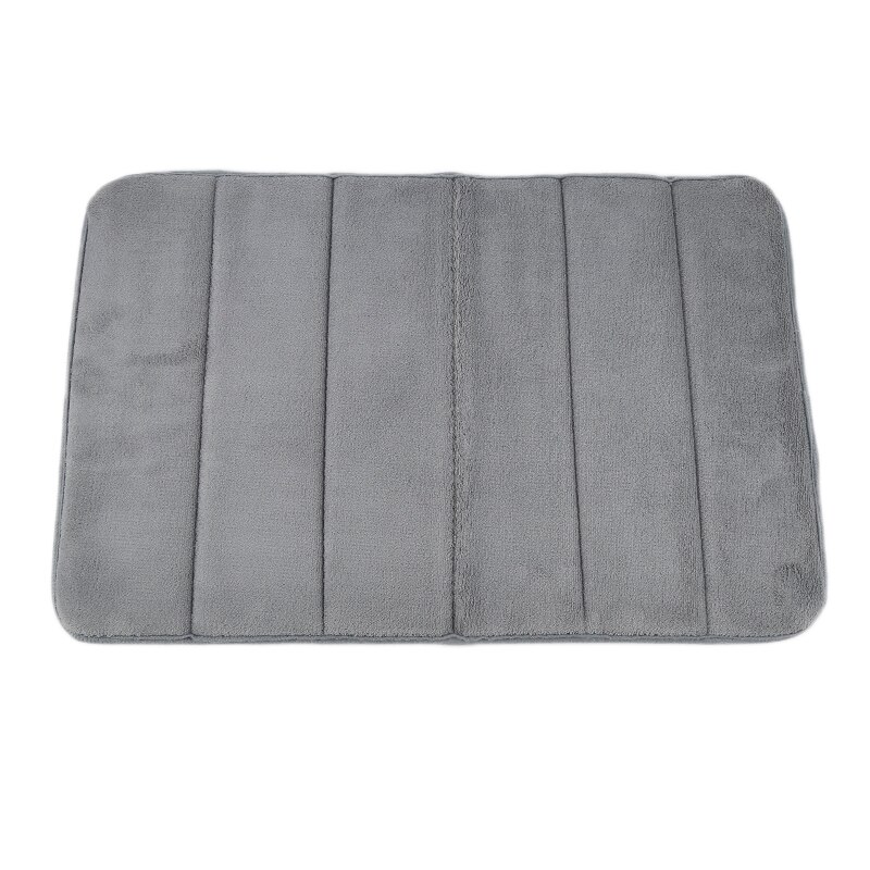1pc 40x60cm Memory Foam Mat Non-slip Home Hallway Coral Fleece Bath Rug Winter Warm Bathroom Kitchen Toilet Floor Decor Carpet: Silver grey