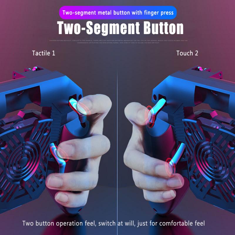 AK88 Six Finger Gamepad Control For Mobile Game Shooter For Android IOS Smartphone Cooling Fan Gamepad Joystick Controller