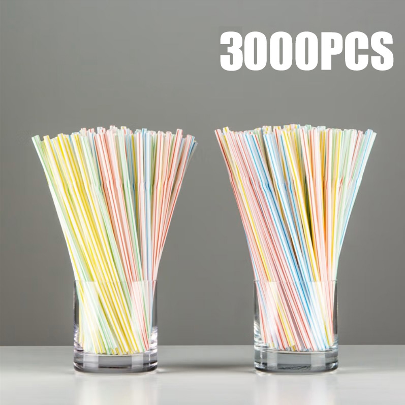 50-3000 Stuks Veelkleurige Rietjes Rietjes Melk Thee Bar Party Bruiloft Keuken Woonaccessoires Drank Zwart Stro: Roze