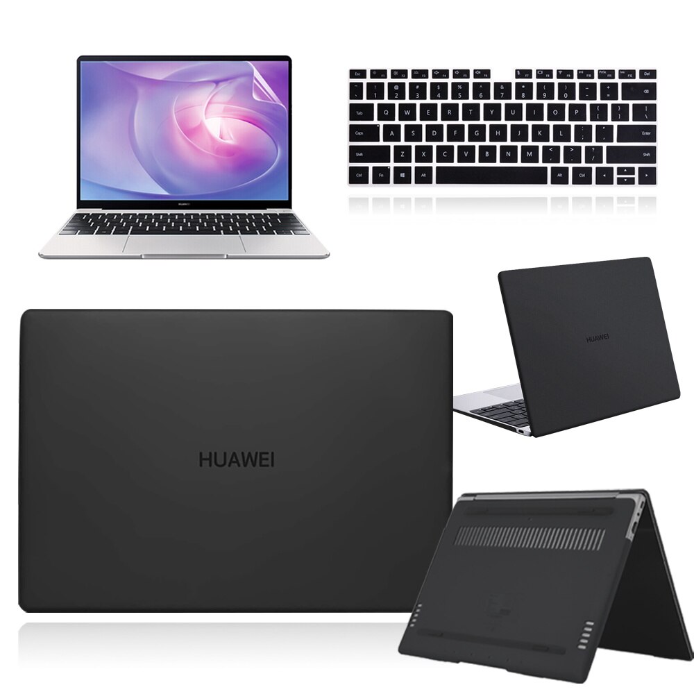 Funda de portátil para Huawei MateBook D14/D15/13/14/X Pro 13,9/X /MagicBook 14/15/Pro 16,1, película de teclado y Protector de pantalla: Black / MateBook D15