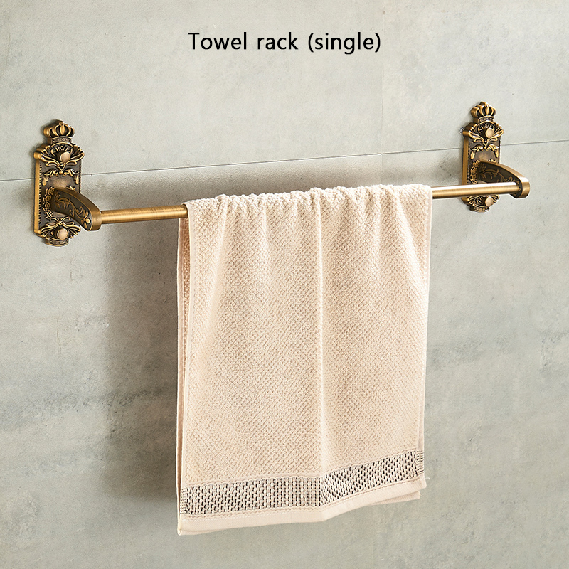 Antieke Badkamer Hardware Set Muur-Gemonteerde Handdoekrek Toiletborstel Rek Föhn Rek Zeepbakje Douche Hoekrek Accessoires: Rood