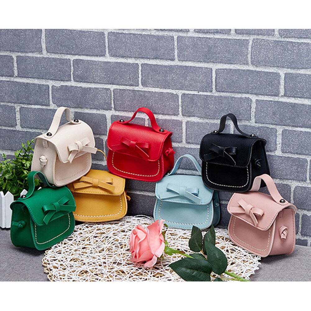 7 Colors Newest Children Girls Bowknot Coin Purses Toddler Baby Girls Messenger Bags Princess School Shoulder Bags