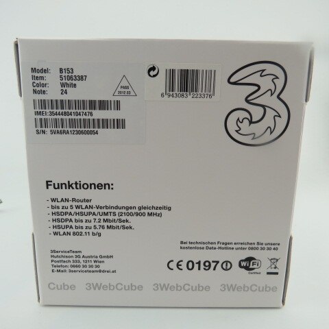 Huawei B153 HSUPA/HSDPA/WCDMA/GSM/GPRS/EDGE 3G 900/2100Mhz Mobile access point
