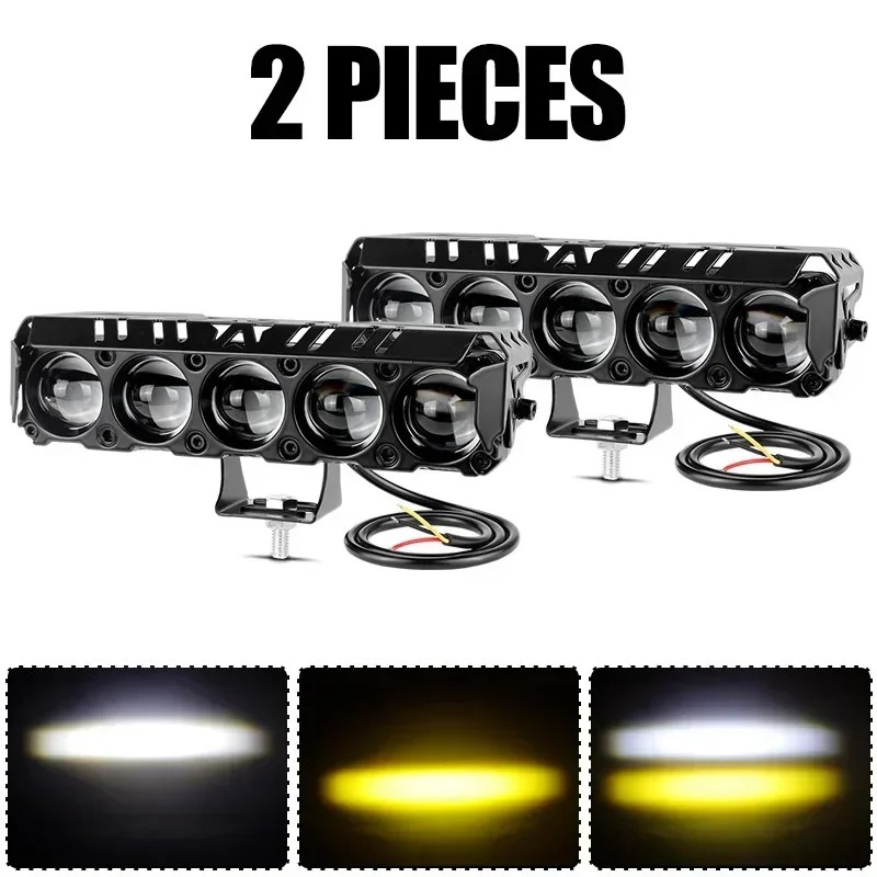 5LED Spotlight LED-striplicht Motorkoplamp hoog dimlicht gloeilamp lens Gemodificeerde lamp Extern licht motorfietsaccessoires: Lavendel