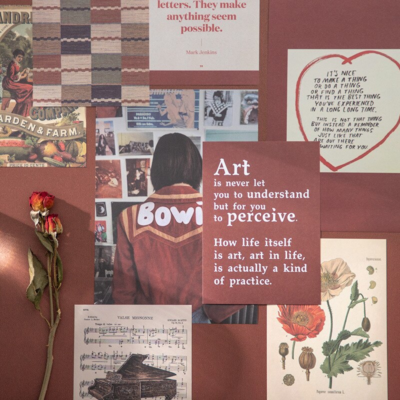 Ins Retro Art Foto 'S Creatieve Landschap Plantkunde Bloem Fotografie Props Kleine Poster Postkaart Wenskaarten Diy Kamer Muursticker