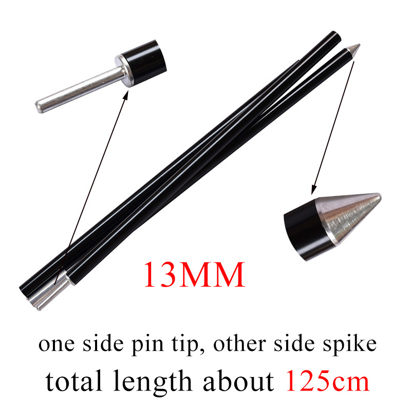 Cest UL 120CM Long Diameter 13MM/16MM/19MM BLACK/RED Color Tent Rod Support Pole Shelter Tarp Canopy Aluminium Alloy: Blue