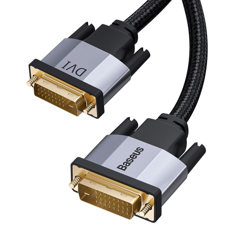 Baseus DVI to DVI Cable Dual Link DVI-D Male to Male DVI D 24+1 Video Cable For Projector HDTV PC Computer Adapter DVI Wire Cord: Default Title