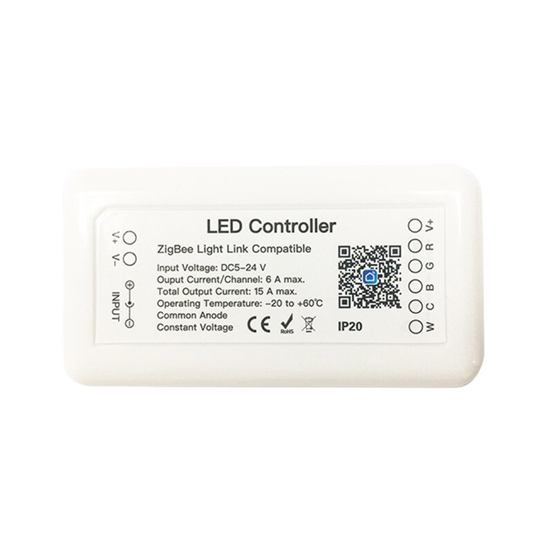Tuya zigbee 3.0 smart-led-controller rgb+cct 6 -pin-lichtleisten-controller  dc12-24v, kompatibel mit alexa und google assistant: 1 controller