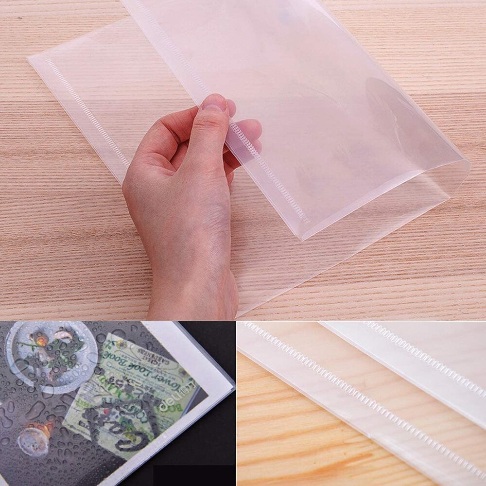 5 Stks/set A4 Size Plastic Enveloppen Clear Document Bestand Envelop Mappen Met Snap Voor School Home Office Organisatie