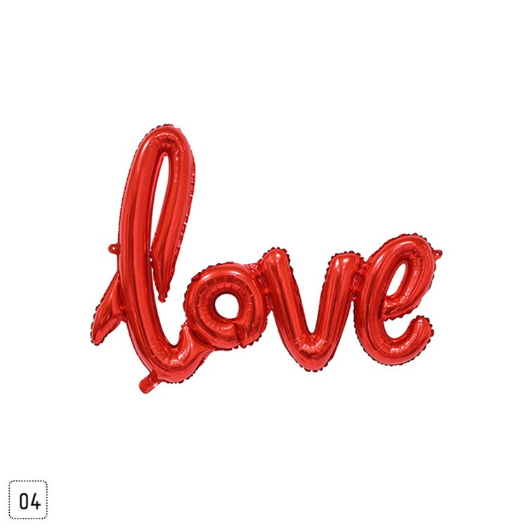 LOVE Letters Shape Inflatable Aluminum Foil Balloon Wedding Birthday Party Decor: Red-S(38x54cm) / 1pc