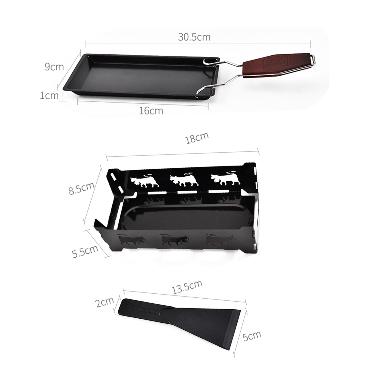 Grill Cheese Raclette Set Non-stick Griller Mini BBQ Cheese Board Baked Cheese Oven Iron Swiss Cheese Melter Pan Tray Kitchen