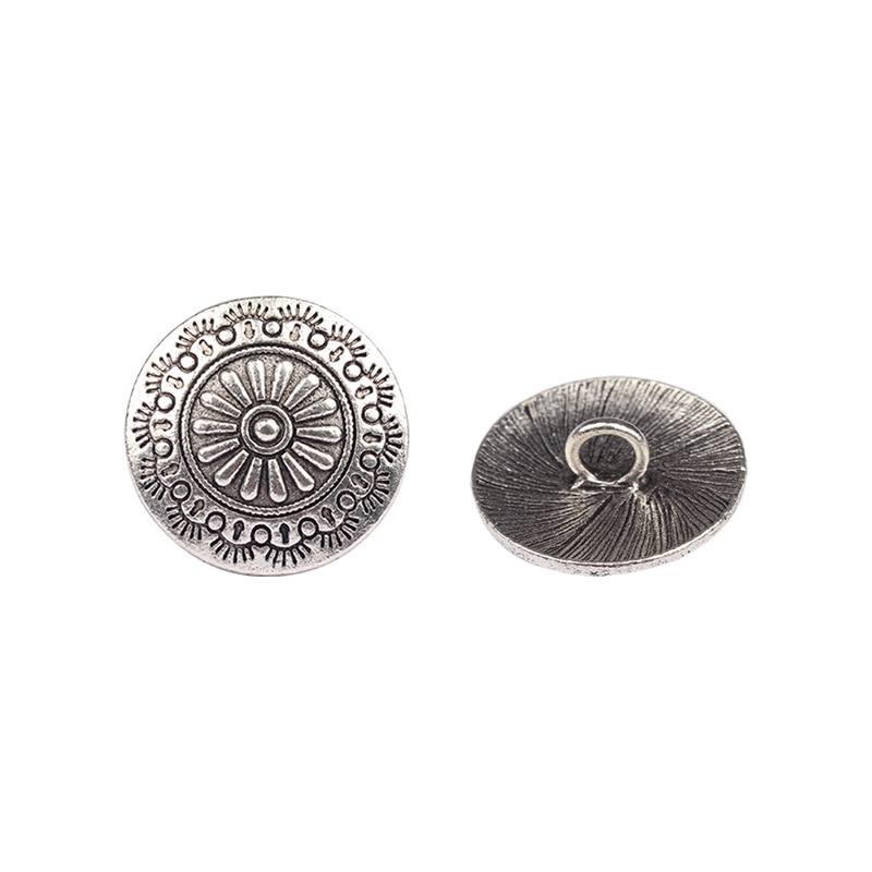 3pcs/lot 30MM Retro Zinc Alloy Round Gold Bronze Silver Daisy CONCHO Decorative Buttons Charms Pendants For DIY Accessories