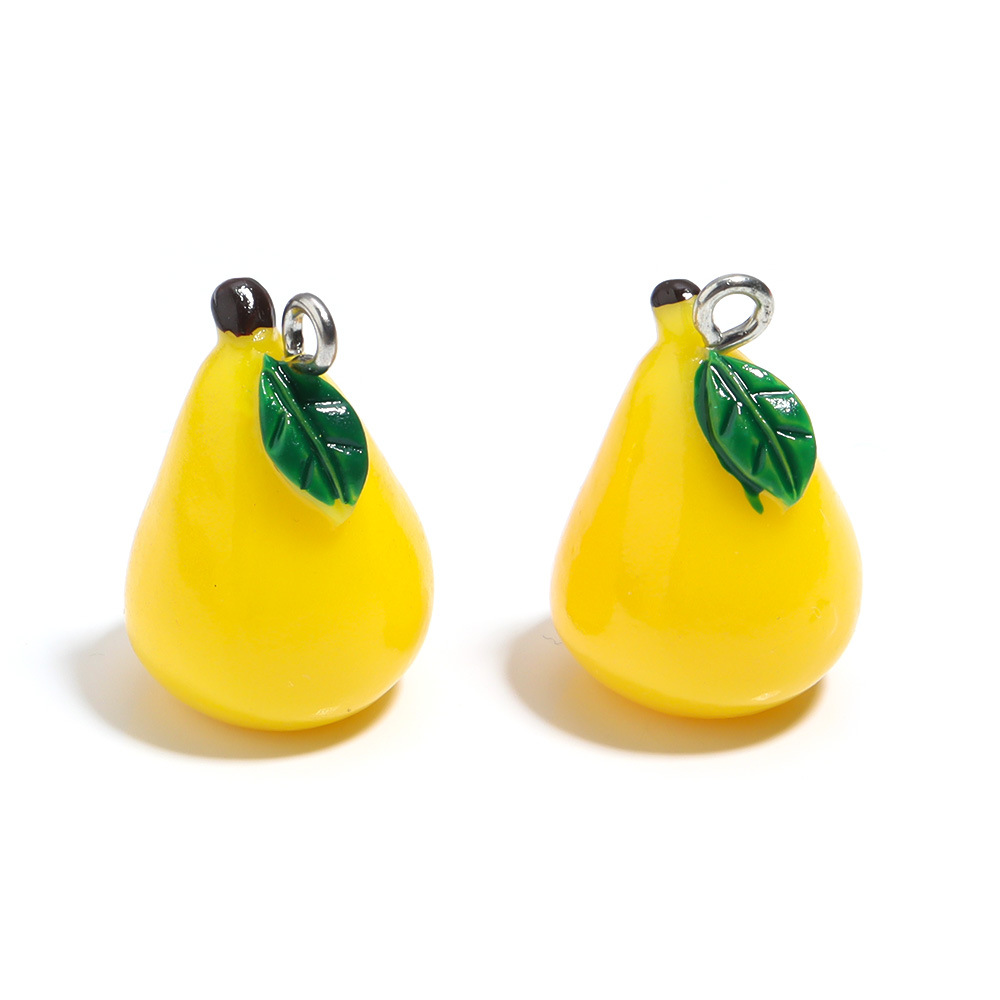 5 Stuks Kleurrijke Hars Fruit Charms Gesimuleerde Aardbei Apple Hanger Voor DIY Oorbel Armband Ketting Sieraden Maken Accessoires: YELLOW