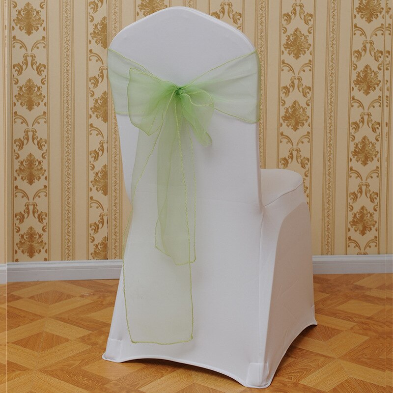 Organza bryllup stole søjler sløjfebetræk stole tyl til arrangementer & fest banket juledekoration mintgrøn