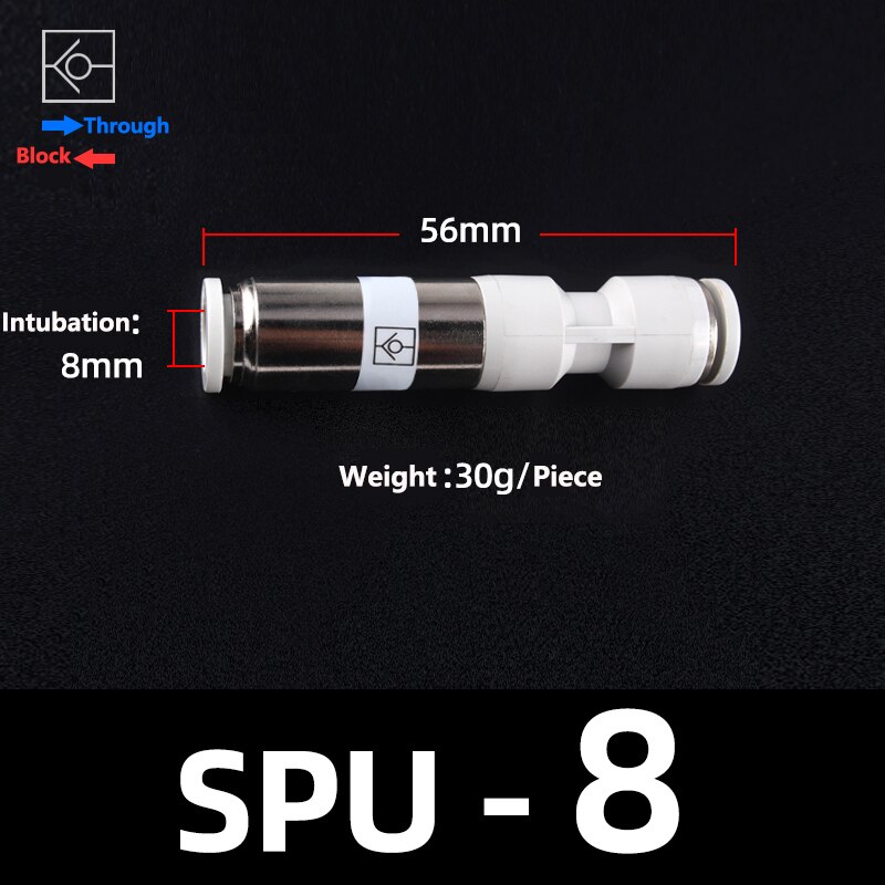 Pneumatic One-way Non Return Check Valve SMC Type Straight Control Check Valve 4mm 6mm 8mm Hose Connetor Tube One-touch Fittings: SPU-8