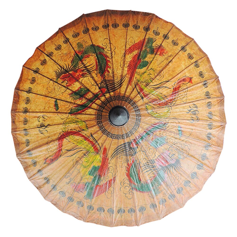 1pc Classic Hand-painted Oil-paper Umbrella Decorative Handmade Umbrella Oiled Paper Umbrella Crafts for Bar Store Tearoom Decor