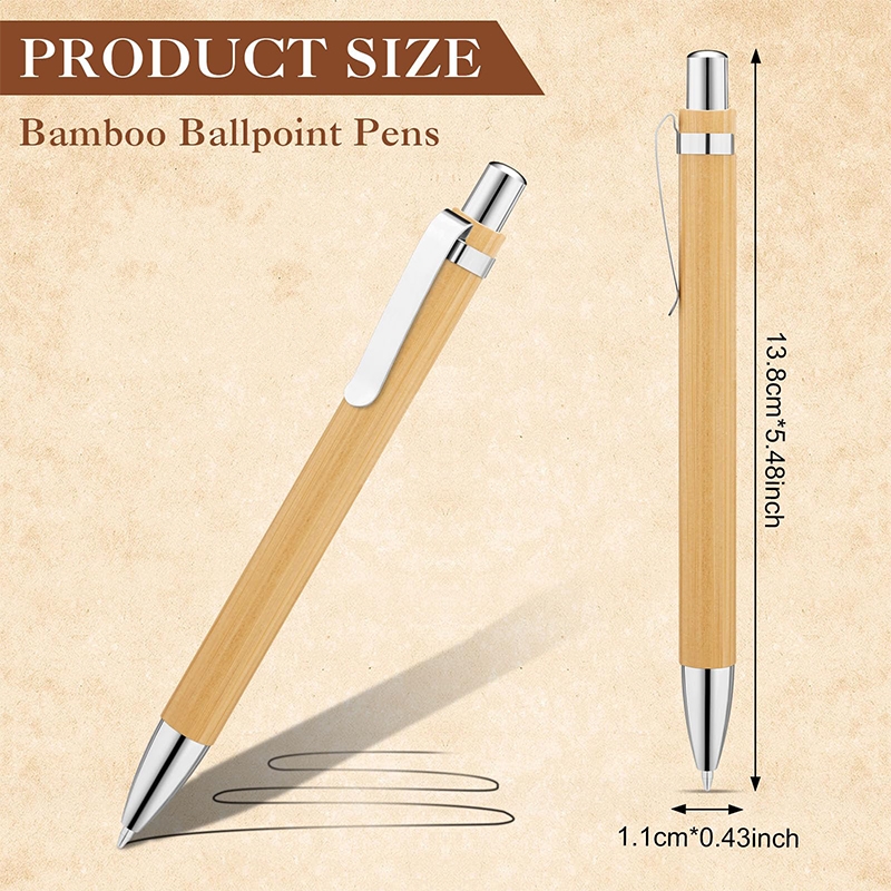 10Pcs Bamboo Pen Ballpoint Pen Bamboo Signature Pen Environmental Protection