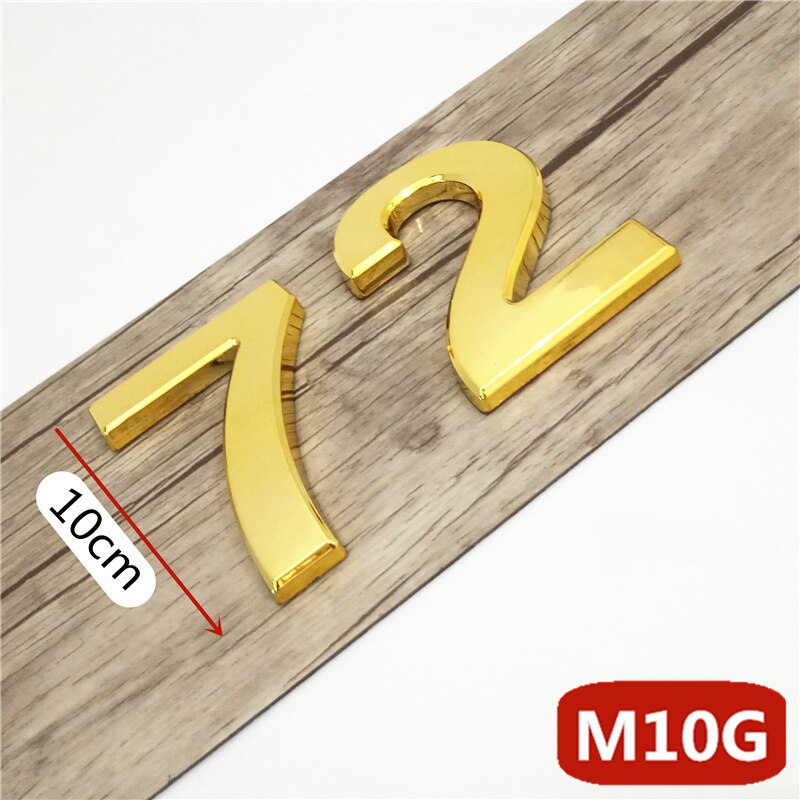 10cm 3D duży rozmiar nowoczesny dom numer drzwi hotelowe płyta adres domowy skrzynka pocztowa numery cyfry naklejki znak 0-9 złoty kolor