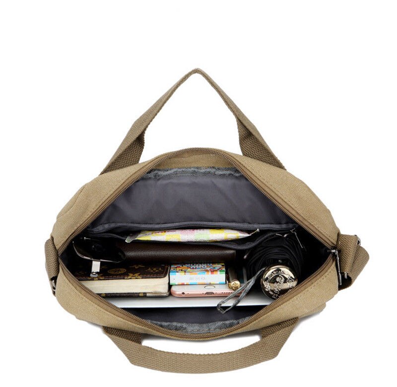 Herentas canvas messenger schoudertas handtas outdoor reizen wandelen crossbody tas