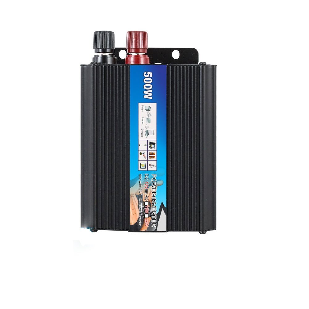 1pc Inverter per auto in lega di alluminio da 12V a 220V 500W adattatore per trasformatore automatico per veicoli a conversione sinusoidale ad alta potenza