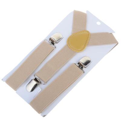 1Pc Soild Kleur Kinderen Riem Verstelbare Bretels Baby Jongens Meisjes Bretels Clip-On Y-Back Braces Elastische kids: beige