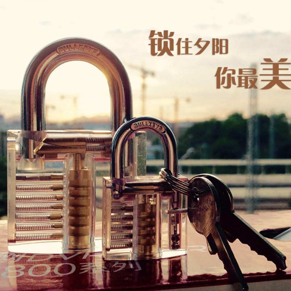 1Pc Clear Crystal Transparent Cutaway Locks Inside View Practice Padlock Visible View Lock Training Skill Locks Keyed Padlock