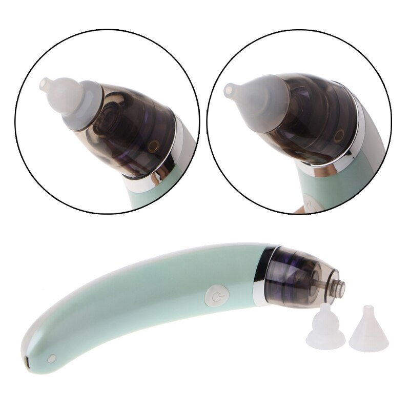 Aspirateur Nasal électrique pour bébé, nettoyeur de nez hygiénique sûr avec 2 tailles de pointes nasales et ventouse de morve buccale pour -nés garçons filles