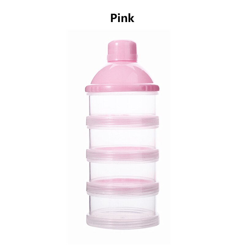 Portátil leite em pó fórmula dispensador de alimentos recipiente de armazenamento caixa de alimentação do bebê crianças criança multi-camada de armazenamento de alimentos para bebê: 4 Layer Pink