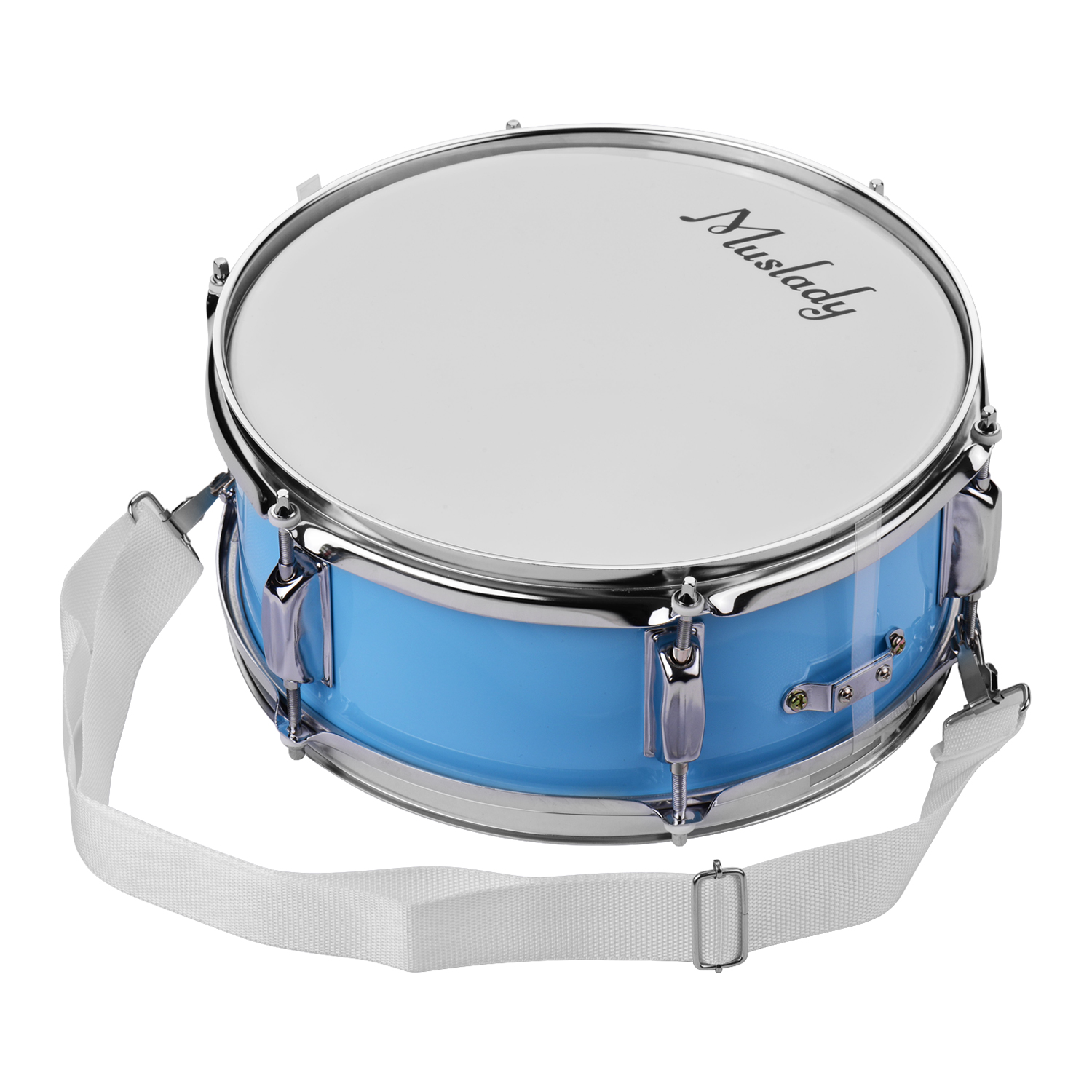 Muslady 12inch Snare Drum Head with Drumsticks Shoulder Strap Drum Key for  Student Band 