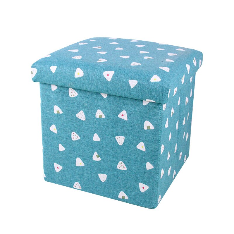 Cloth storage box foldable storage stool storage stool can sit adult multifunctional square sofa shoe changing stool ottoman: blue