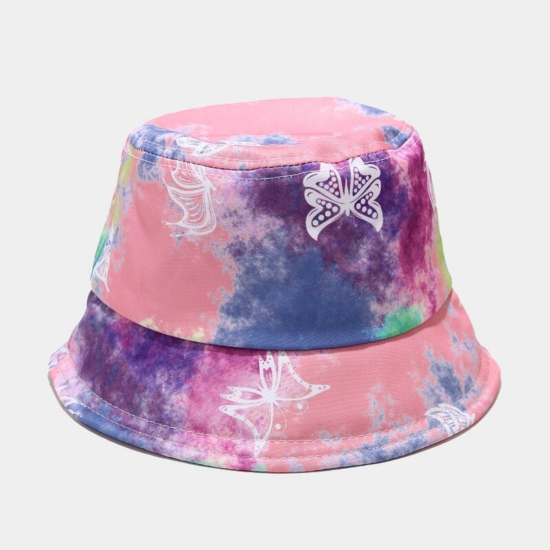 Sombrero de pescador con estampado de mariposa y nube de fuego para hombre y mujer, gorro de pescador con estampado de dragón, estilo Hip Hop, Unisex, 2021Tie Dye
