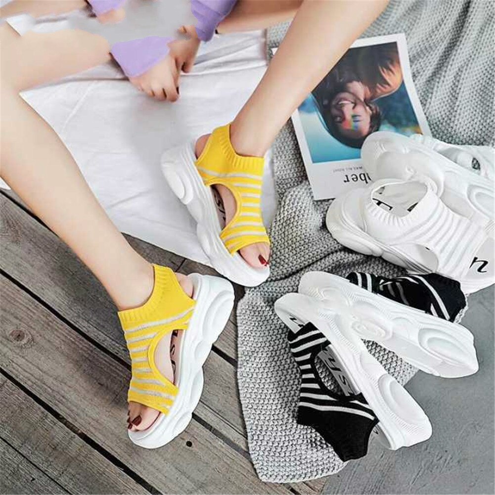 Stor størrelse 35-40 hule damer flat plattform kvinner sko kvinne tilfeldig fest sommer sandaler