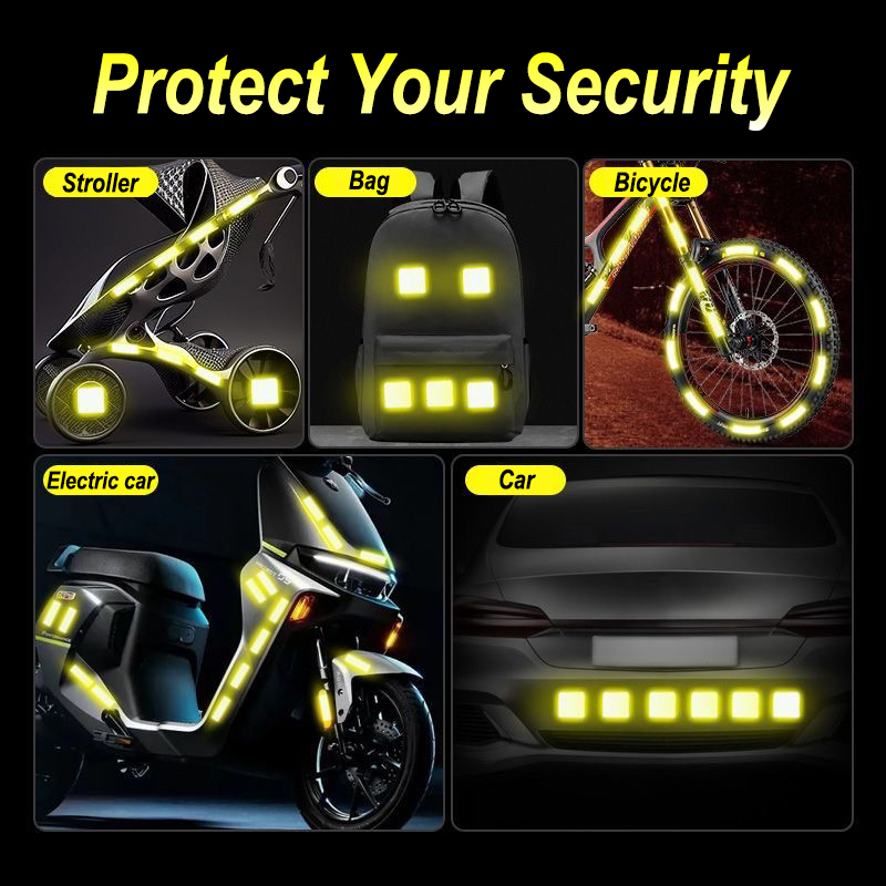 Safety Reflector Sticker Colorful Night Reflective Strips for Reflective Stickers for Helmet Bike Reflectors