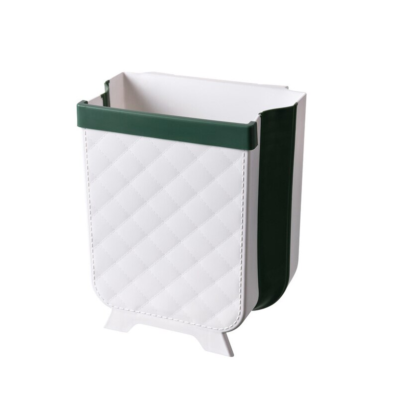 7L Folding Garbage Can Kitchen Dry&Wet Garbage Classification Garbage Bin Wall Mounted Trashcan Bathroom Toilet Waste Storage: Green