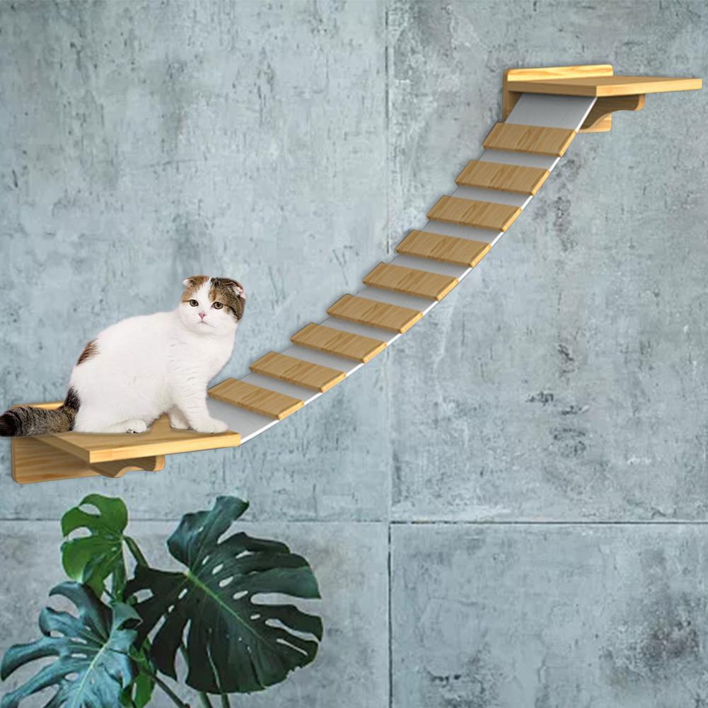 Kat Ladder Stappen Klimmen Plank Kat Brug Klimmen Muur Hout Stap Huisdier Kitten Bed Krabpaal Springen Brug Huisdier Meubels
