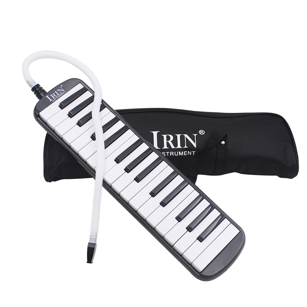 Holdbar 32 klavernøgler melodica med bæretaske musikinstrument til musikelskere begyndere udsøgt håndværk: Sort