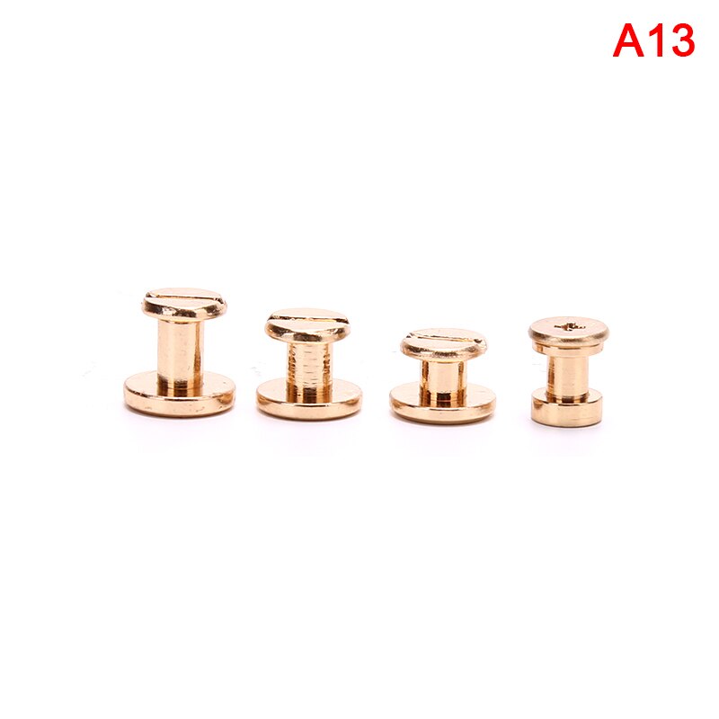 10 pièces 5mm/6.5mm/8mm bagages en cuir métal artisanat solide vis clou Rivet Double tête incurvée ceinture/sangle Rivets livre vis à: 13