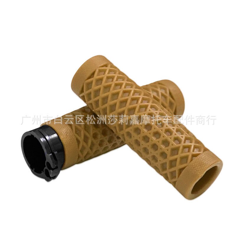 A Pair Motorcycle Handlebar Motorbike Throttle Grip Handle Rubber Modified Accessories Anti Slip 22MM 25MM Universal: Khaki