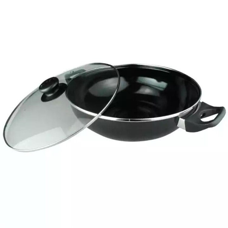 Aijia Twee Stuk Wok Pan Met Deksel Elektromagnetische Gas Universele 4 Sets
