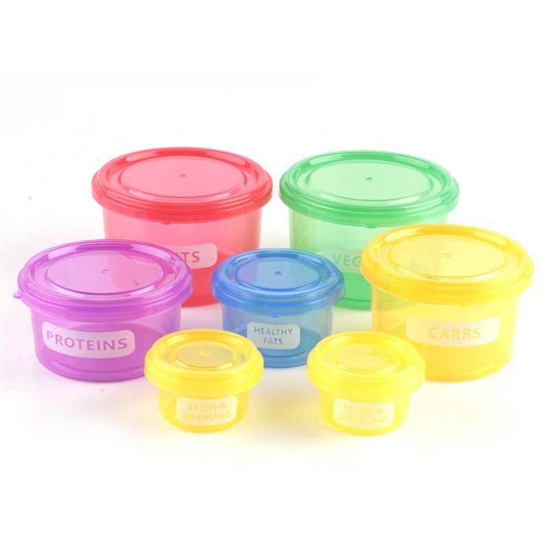 7Pcs/Set Perfect Portion Lunch Cute Box Control Containers Food Storage-Easy Way To Lose Weight Using: Default Title