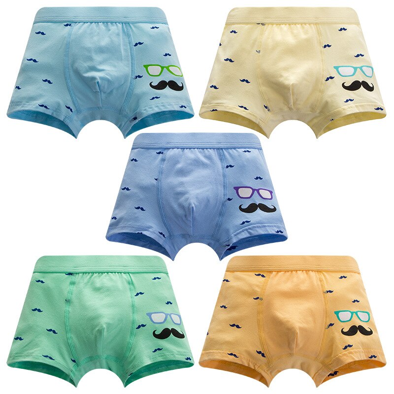 5PCS/Pack Kids Boxers Cotton Underpants 12 Year Old Cartoon Briefs Panties Children Underwear Shorts Teenager Boys Clothing: color 1 / 7