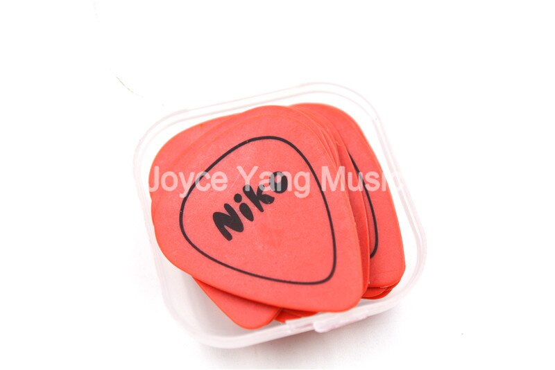 12pcs Niko POM Delrin Acoustic Electric Guitar Picks Plectrums With Little Plastic Case Box 0.5/0.6/0.73/0.88/1.0mm: Red 050mm