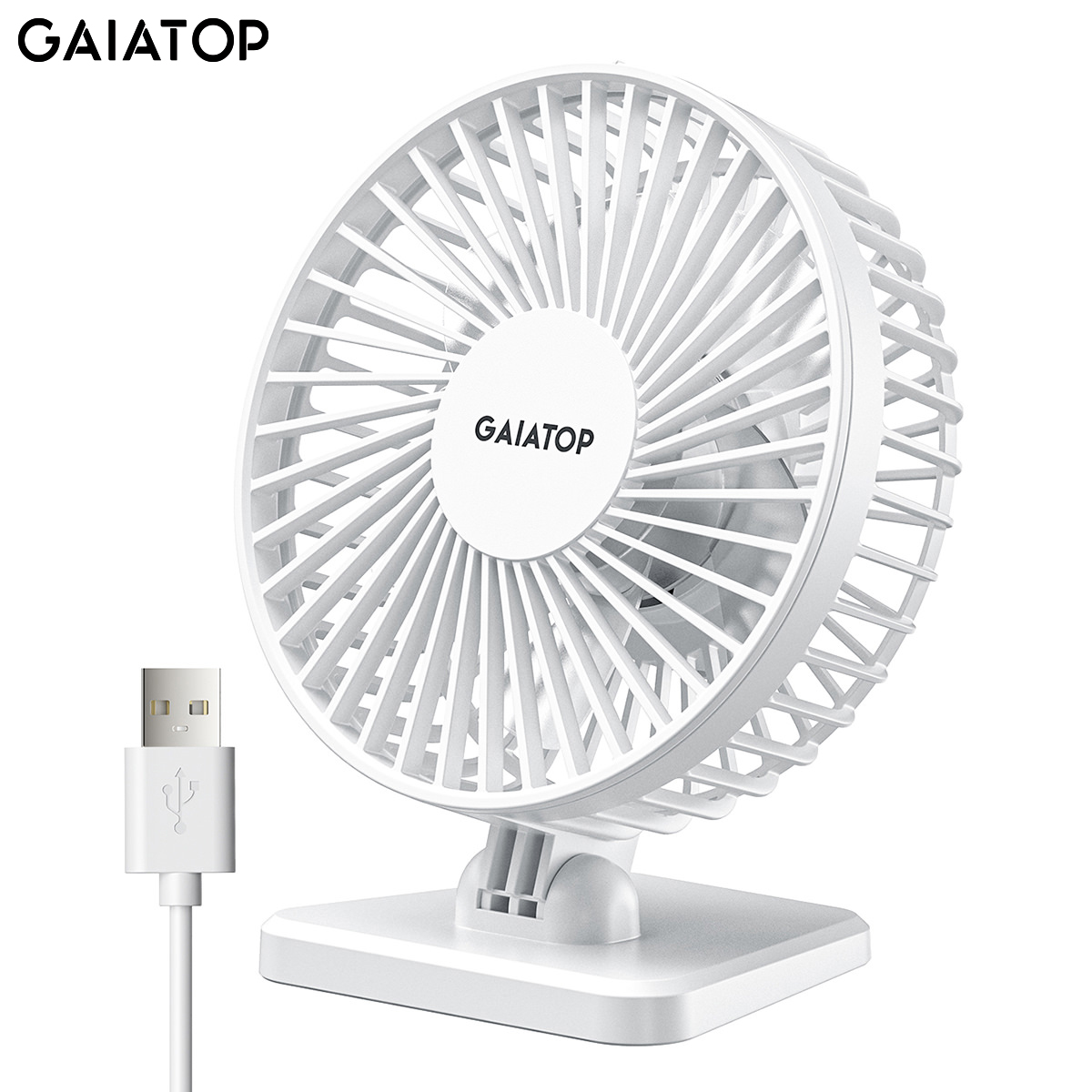 GAIATOP Mini USB-desktopventilator Draagbare ventilator Desktop Office USB Stille koelventilatoren Drie snelheidsaanpassing Geschikt voor thuiskantoor