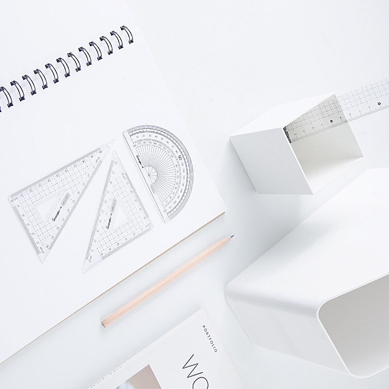 4Pcs/Set Ins Stationery Ruler Mathematical Set Plastic Straight Triangular Ruler For School Accessories Supplies Drawing