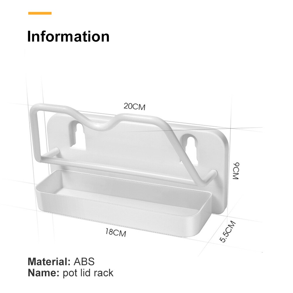 Pot Lid Organizer Pot Lid Drain Rack Wall Mount Lid Holder Kitchen Drain Storage Kitchen Utensils Rack