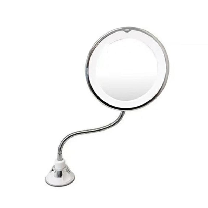5X 10X Magnification Makeup Mirror Folding Adjustable Magnifying Vanity Mirror Strong Suction Cups with LED Natural Light