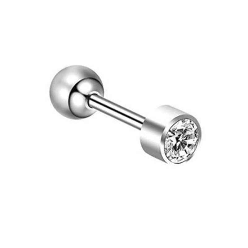 1 Uds. Pendiente de hélice para Piercing de cartílago de cristal, barra de acero inoxidable, pendientes para el trago, joyería Daith para mujer