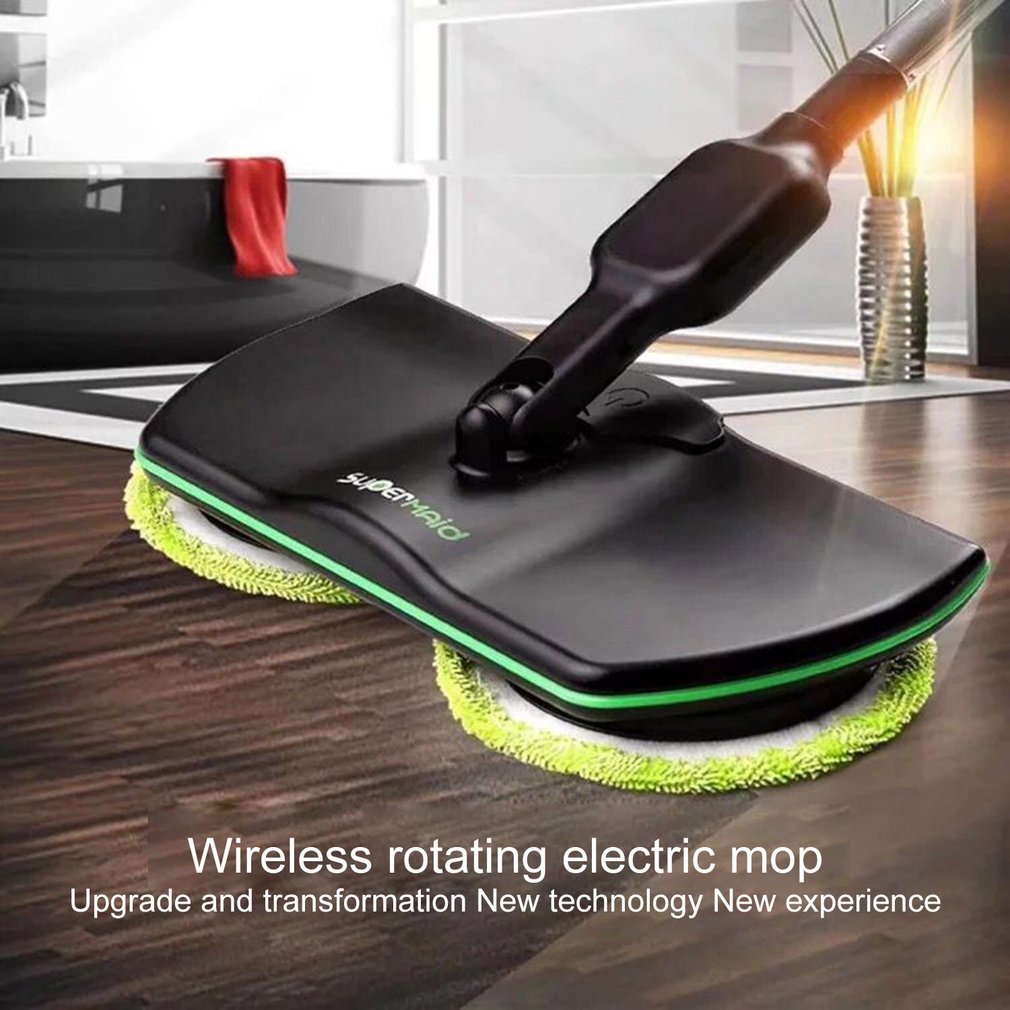 Rechargeable 360 Degree Rotation Cordless Floor Cleaner Scrubber Polisher Electric Rotary Mop Microfiber Cleaning Mop for Home