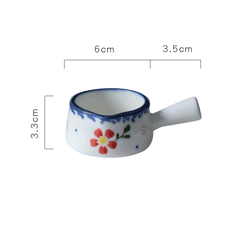 Japanische Keramik Hand bemalt Sauce Milch Krug Kaffee Container Tragbare Milch Topf mit Griff Küche Kochen Suppe Topf Geschirr: 50ml E